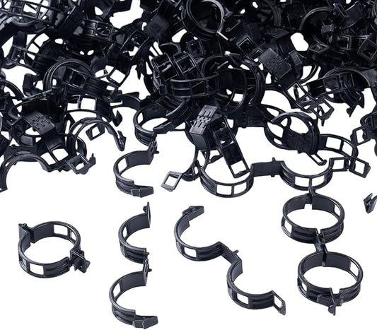 100Pcs Garden Vine Plant Support Clips,Plastic Fixing Clips for Securing and Training Climbing Plants,Tomatoes,Grapes,Vine Vegetables and Potted Plant (100, Black)