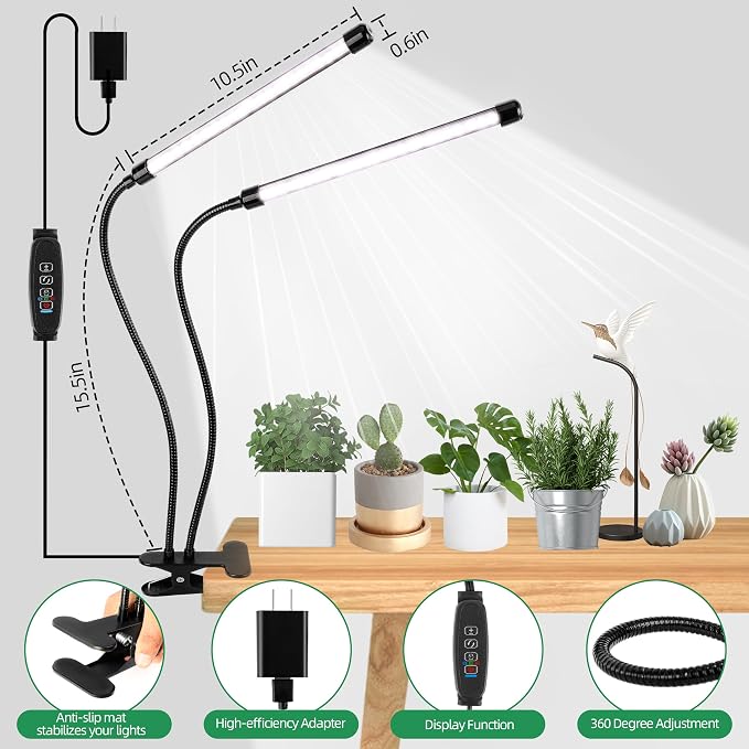 EWPJDK Grow Light 6500K Full Spectrum Plant Grow Lights 84 LED Plant Light with Clip Grow Lamp for Indoor Plants Growing Lamps（2PCS）
