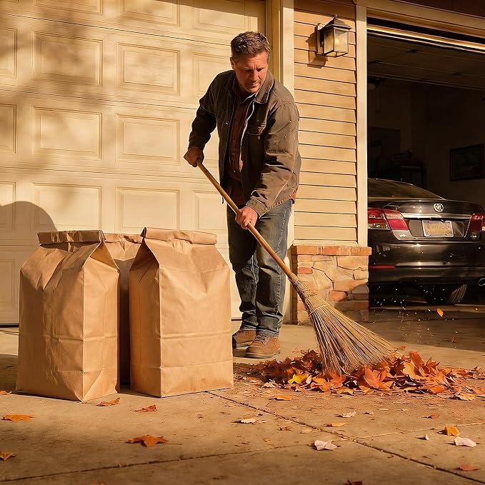 50 Count 10 Gallon Lawn and Leaf Paper Bags, Heavy-duty Yard Waste Compost Bags, Tear Resistant, Self Standing