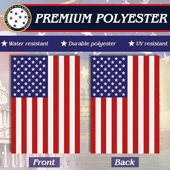 URSKYTOUS 2Pcs American Garden Flags Small American Flags Double Sided 12×18 Inch Weatherproof Patriotic USA Garden Flag Outside Thick Burlap Stars and Stripes Flag for Outdoor Yard Patio Lawn Decor