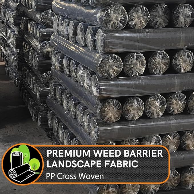 LAVEVE 3FT x 50FT Weed Barrier Landscape Fabric Heavy Duty, 3.2oz Premium Garden Ground Cover Mat for Weed Control, Gardening, Plant Beds and Farming