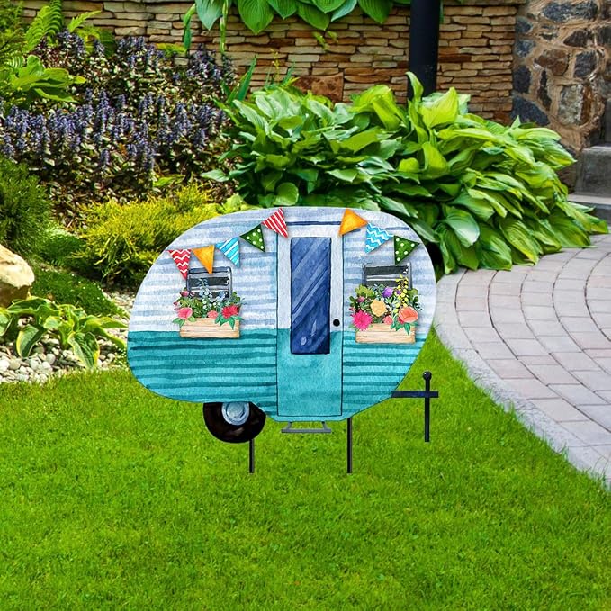 Briarwood Lane Spring Camper Metal Art