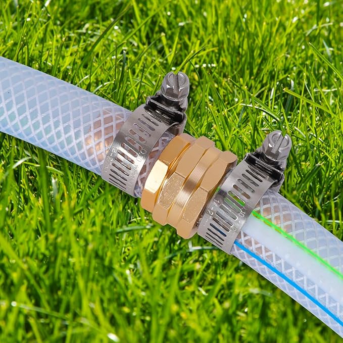 Dalmbox Garden Hose Repair Kit with Clamps, Male and Female Hose Fittings, Fit for 3/4"or 5/8" Garden Hose Fitting, 2 Sets