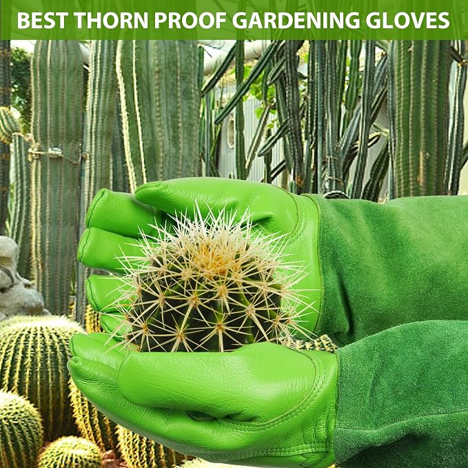 Long Gardening-Gloves Women/Men-Thorn proof Rose Pruning Heavy Duty Gauntlet, Best Garden Gifts for Gardener-XS