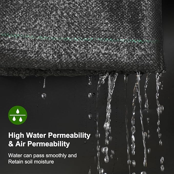 Jevrench 5oz Weed Barrier Landscape Fabric Heavy Duty, 3ft x 50ft Dual-Layer Premium Garden Landscaping Fabric, Ground Cover Weed Control Fabric Outdoor Weed Mat Garden Lawn Fabric