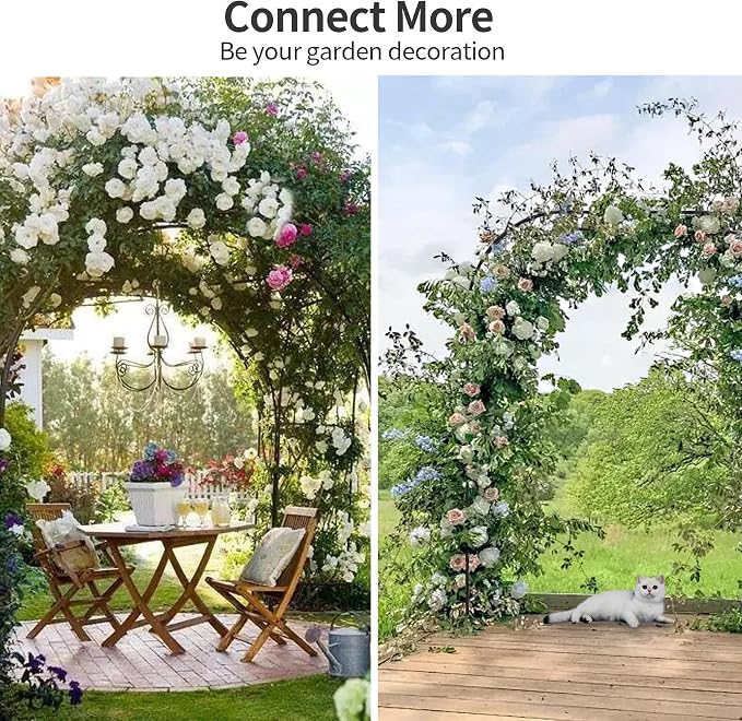Garden Arch Trellis, Trellis Arch for Climbing Plants Outdoor, 5FT x 7.9FT Metal Full Garden Arbor, Trellises for Patio Lawn Backyard, Large Garden Archway Decoration Black 59.1" x 94.5in