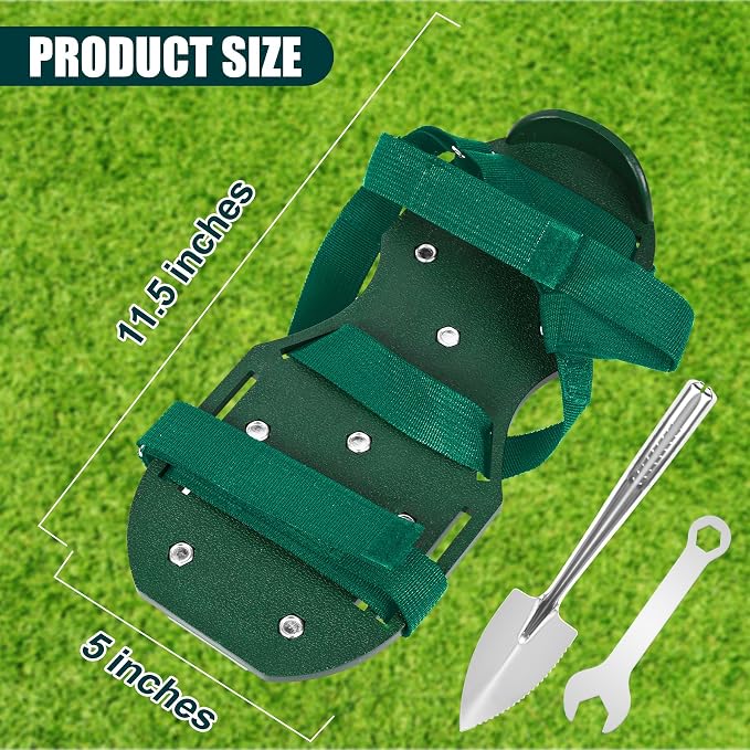 Miuwauer Lawn Aerator Shoes (Classic Version (Durable PP Sole), Green-Green)