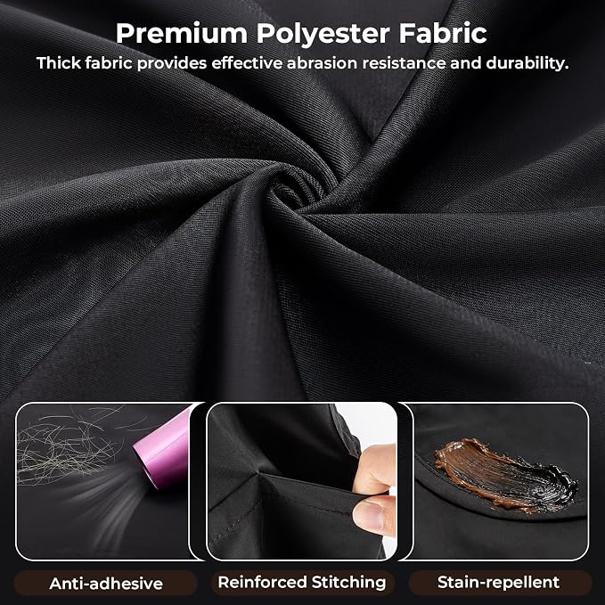 Noverlife Hair Stylist Apron with 4 Pockets, Hair Resistant 34 Inch Long Hairdresser Aprons w/Adjustable Strap for Salon