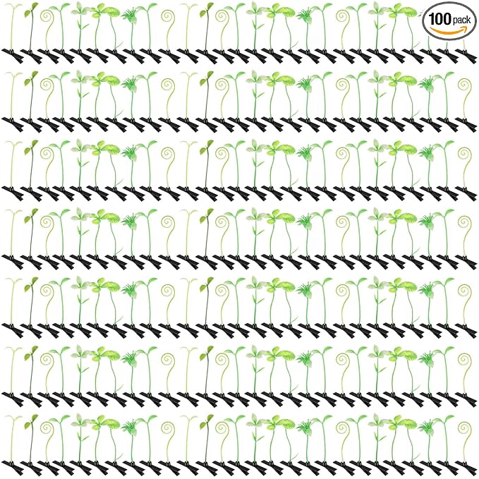 Tigeen 100 Pcs Rave Sprouts Bean Sprout Hair Clips Rave Clips Cute Grass Barrette Mixed Style Plant Flower Butterfly Mushroom Hair Accessories for Home Party Festival Irish