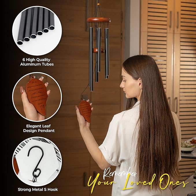 Best Memorial Wind Chimes for Outside - 32.5" Sympathy Wind Chimes Memorial Gifts for Loss of Loved One - in Remembrance Gifts - Best Bereavement Gift Idea for Loss of Loved One - Unique Funeral Gift