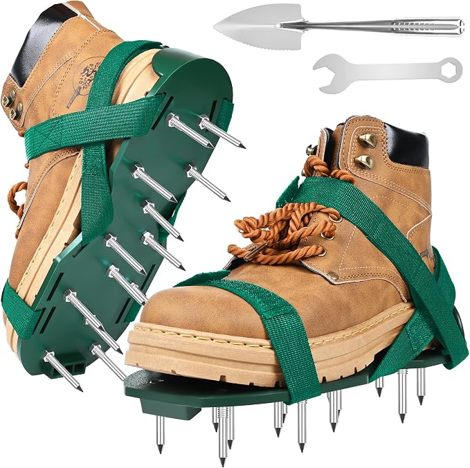 Miuwauer Lawn Aerator Shoes (Classic Version (Durable PP Sole), Green-Green)
