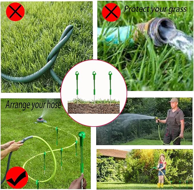 6PC 3/4” Hose Guides for Garden Decorative Hoder to Keep Hose off Grass,Outdoor Post Garden Support Water Sprinkler Stand Butler Gardening Supplies for Lawn Yard (Set C)