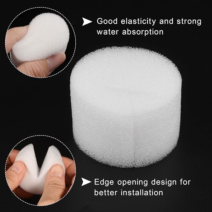 MECCANIXITY 100pcs Hydroponic Sponges, 1.77" Growing Media Cylindrical Sponges for Home Vegetable Flower Planting, White