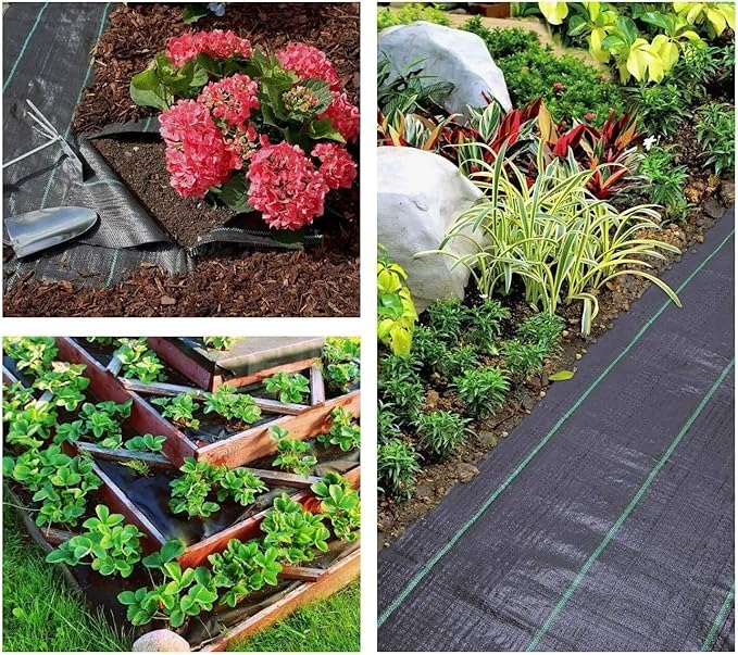 Landscape Fabric 4FT X 100FT Heavy Duty Weed Barrier Fabric,Weed Landscape Fabric Barrier, Heavy Duty Geotextile 3.2 OZ Garden Fabric Weed Barrier for Flower Bed, Ground Fabric