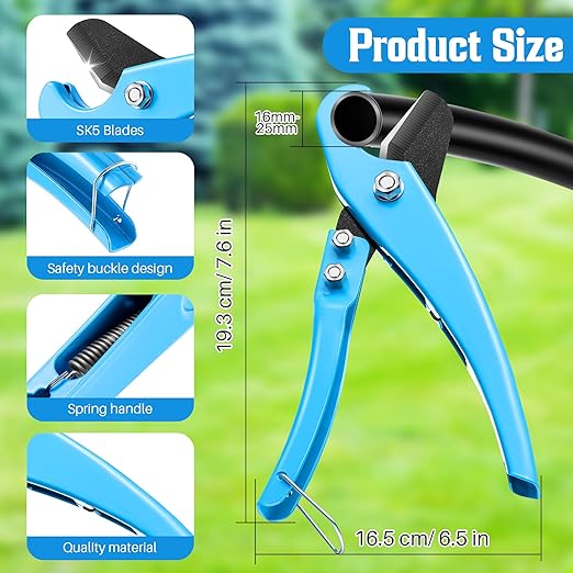 Feekoon Irrigation Drip Tools with Barbed Connectors, 2-in-1 Drip System Punch Tool for 1/4" Fitting, 16 20 25mm PE Pipe & Emitter; Ideal for Garden & DIY Watering System(Blue,115 Irrigation Plugs)
