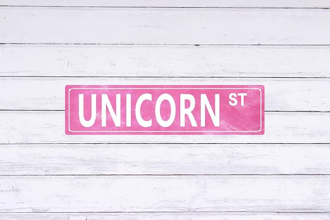 Vintage Unicorn St Wall Vintage Metal Tin Sign 4x16 in Distressed Girls Pink Retro Decor for Home Garage Cafe Bar Indoor/Outdoor Multi-Purpose Holiday Decoration