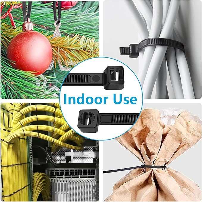 Zip Ties 10 inch (5000 Pack), Black Cable Ties, 45lb Tensile Strength, Wire Ties, Glufirm