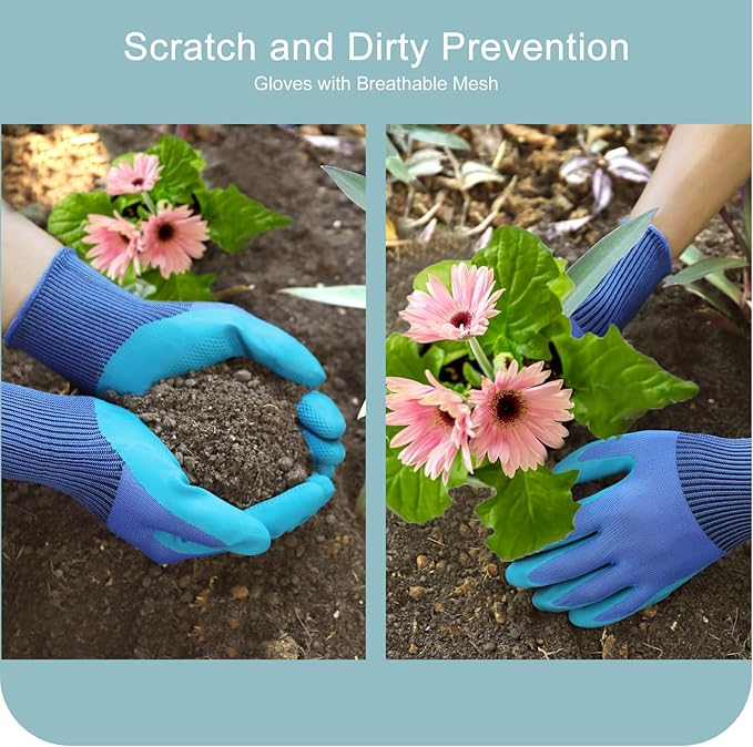 Kynup 7-Piece Gardening Tools Set, Heavy Duty Garden Tools Kit with Garden Trowel, Garden Hand Shovel, Repotting Mat, Rust Resistant, Gardening Essentials & Supplies, Bag, Gifts Kits for Women