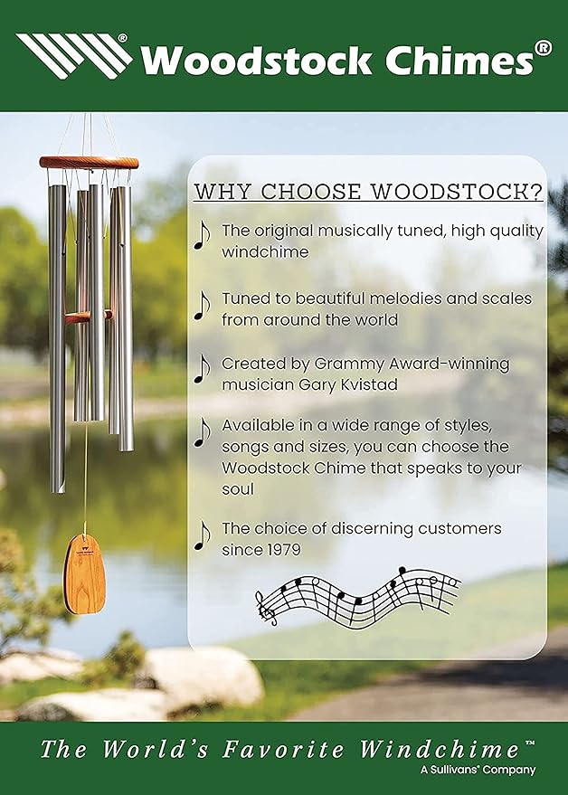Woodstock Wind Chimes for Outside, Garden Decor, Outdoor Decor for Your Patio and Front Porch (14") Bronze Wind Chime, Wind Chimes of Mercury Encore Collection (DCB14)