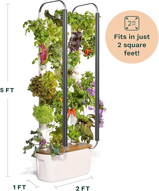 Gardyn Home 4 Vertical Hydroponics Growing System Kit - 30 Non-GMO Plants, Herbs, Vegetables - Smart Garden Hydroponic Herb Garden Planter Indoor Kit - Indoor Gardening System w/LED Grow Lights