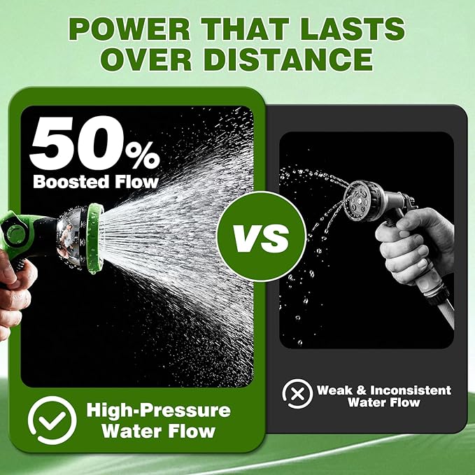 Retractable Garden Hose Reel 100FT x 5/8 in, Wall Mount Water Hose Reel for Outside with Auto Rewind, Tangle-Free Guide, 180° Swivel Bracket, Lock at Any Length, High-Pressure Flow, 10-Pattern Nozzle