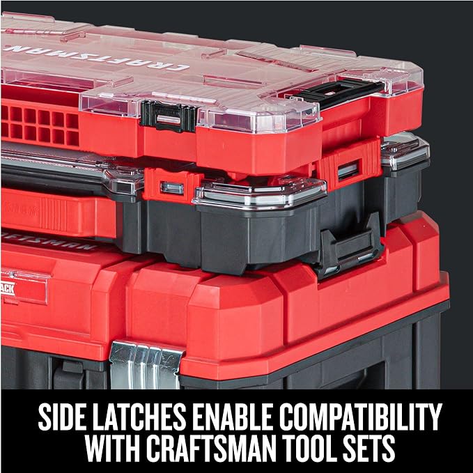 CRAFTSMAN VERSASTACK Storage Organizer, Small Parts Organizer, 20-Compartments, Lid Includes Secure Latch (CMST17828)