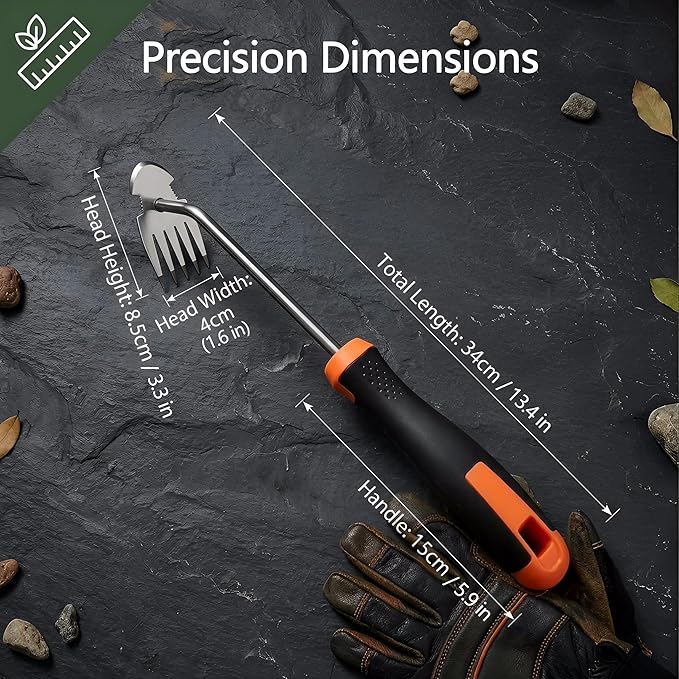 Moorrlii Weed Remover Tool, Hand Weeder Puller Tool, Portable Garden Weeder Tool for Vegetable Gardening Backyard Farm Planting & Uprooting Weeding Tool (Rubber Handle)