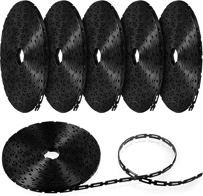 Wesiti 300 ft Plastic Chain Lock Tree Tie 1/2 Inch Wide Adjustable Tree Support Straps Plant String Swing Strap Flexible Reusable Ties for Staking for Garden Accessories