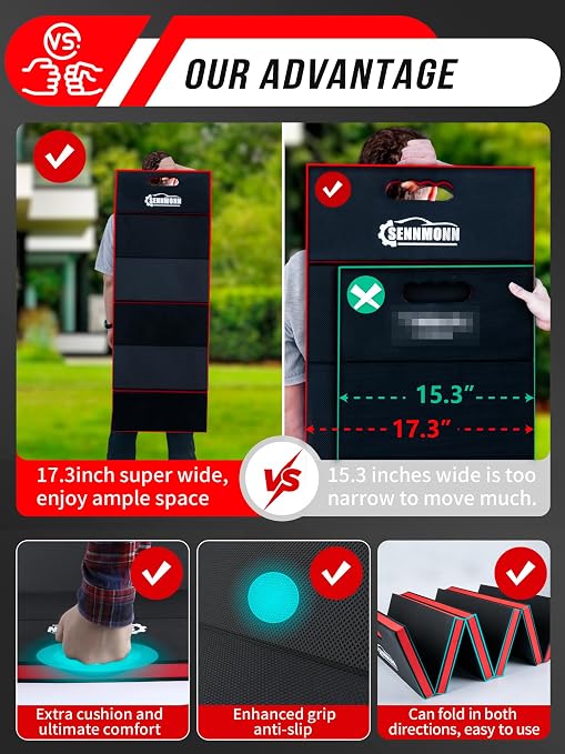 1.2" Extra Thick Mechanic Mat, Foldable Kneeling Pad with Handle and Storage belt Waterproof Comfortable EVA Cushion Mat for Working,Repairing,Gardening,Yardwork,Camping,Home Gym,47.3*17.3*1.2’’
