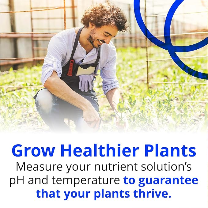 Bluelab pH Pen Meter and Probe Care Kit pH with Calibration Supplies, Storage Solution & Brush, Reliable Digital Tester for pH, Temperature in Growing Solutions, Optimal Plant Health and Yield