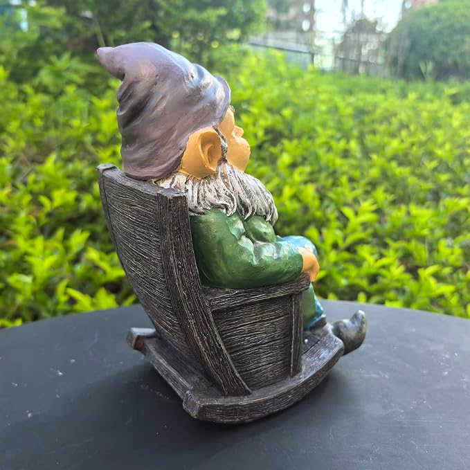 Drinking Beer Garden Gnome Statue Decoration, Figurine Ornament for Indoor Outdoor Home Patio Yard Lawn(Purple)