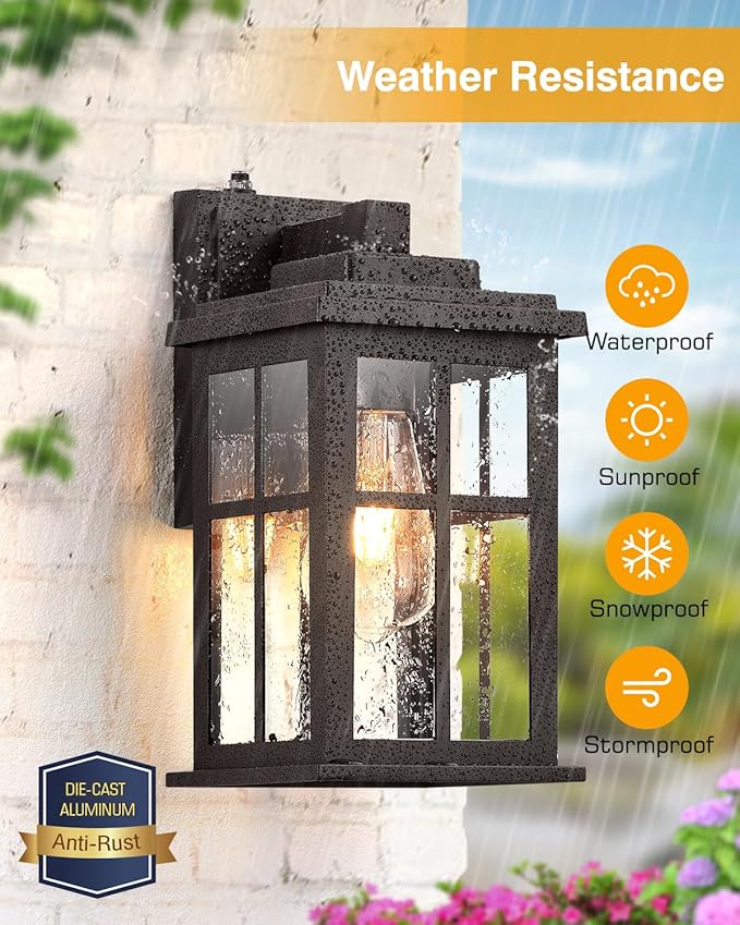Bronze Outdoor Wall Light,1 Pack Dusk to Dawn Outdoor Light Fixture, Waterproof Outdoor Lights for House, Garden, Entryway, Doorway
