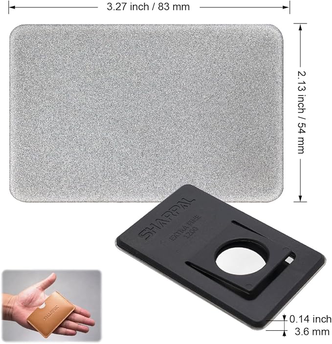 SHARPAL 115N Credit Card-Sized Diamond Sharpening Stone, Extra Fine 1200 Grit Pocket Knife & Tool Sharpener, Portable and Convenient for On-the-Go Use Fathers Day Gift