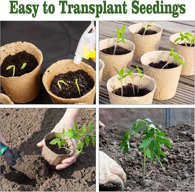 INCIKITI Biodegradable Peat Pots for Seedling - 120 Pack 3.15 inch Biodegradable Plant Seed Starters Kits with 30 Plant Labels, Garden Germination Nursery Pots for Flower Vegetable Seed Germination