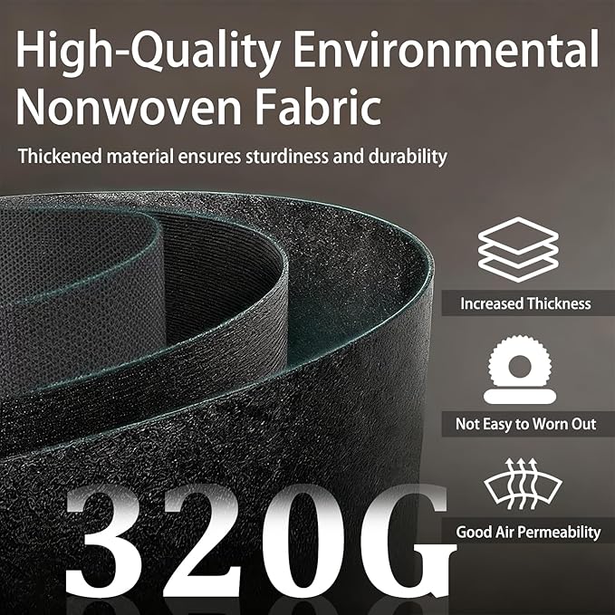 iGarden Grow Bags Tall,20 Gallon Grow Pots 5 Pack with Handles, Heavy Duty 320G Thickened Nonwoven Fabric Plant Bag for Vegetables, Black