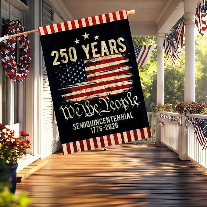 250 Anniversary Usa Garden Flags for Outside,250 Anniversary USA Flag with Stars Stripes 1776-2026,250th Anniversary America Semiquincentennial Commemorative Patriotic 4th of July Decorations Yard Sign Double-Sided House Flag Waterproof 250 Year Americ...