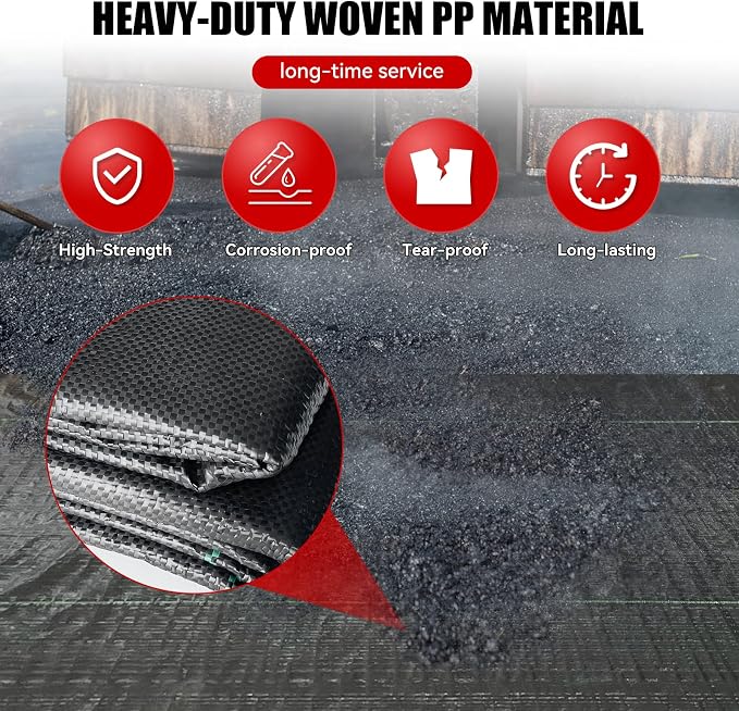 3.2oz 13ftx108ft Driveway Fabric, Premium weed barrier landscape fabric heavy duty Underlayment, Commercial Grade Driveway Road Fabric, Geotextile Fabric for Soil Stabilization, landscaping