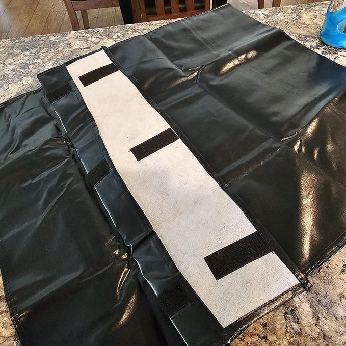 Table Leaf Storage Bag Padded 2 Pack, Heavy Duty Dining Table Leaf Bag, Extra Thick Flannel Backing Dining Table Cover Protector, 51" Lx24''W, Water-Resistant Scratch Resistant, Black