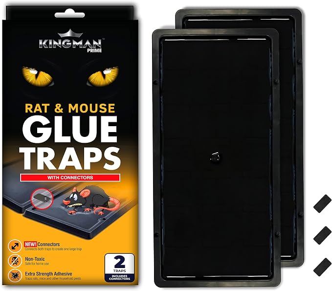 Rat Mouse Rodent Pest Glue Trap (Large Size) Tray Heavy Duty (96 Traps) with Connectors
