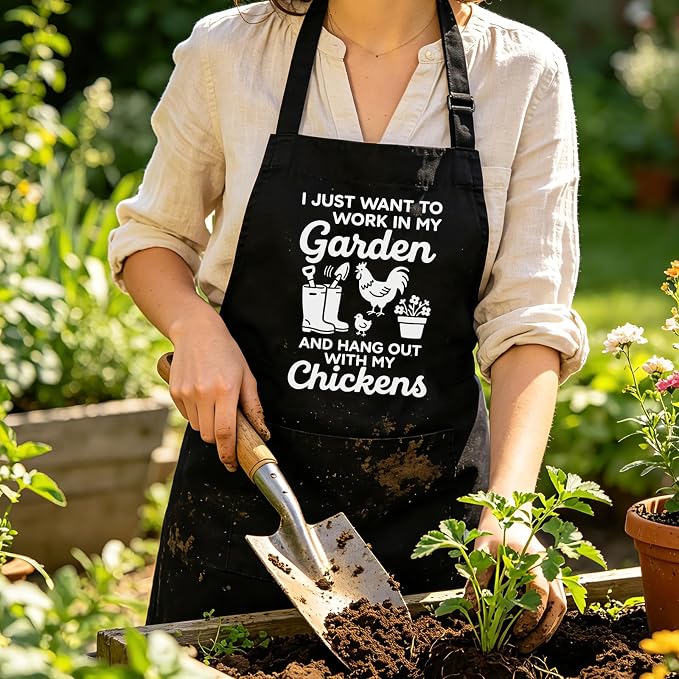 Funny Gardening Apron for Women with Pockets, Garden Gifts for Gardener Plant Lover Mom Grandma Birthday