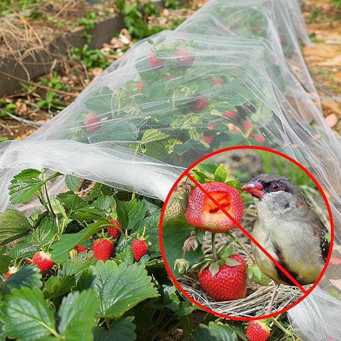 GonLei Garden Netting 8 X 24 FT Ultra Fine Netting for Garden Protection,Garden Netting for Raised Beds,Mosquito Net for Blueberry Shrubs Vegetables Fruits Flowers Crops Pest Barrier
