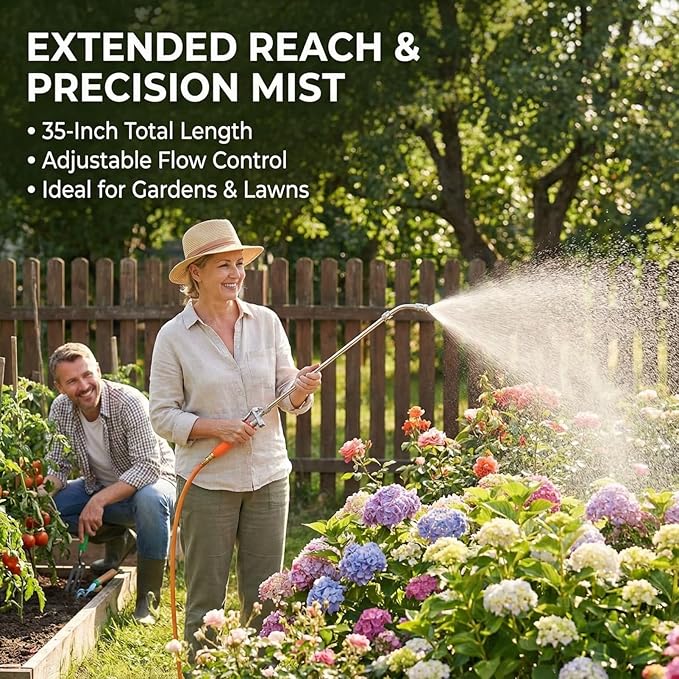 All Metal Sprayer Wand Replacement, Adjustable Garden Watering Wand, Stainless Steel Sprayer Nozzle, Pump Sprayer Wand for Gardening and Lawn Care