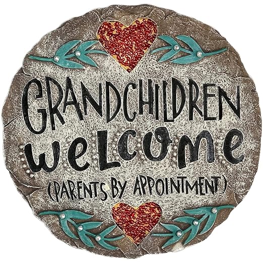 Outdoor/Garden Stepping Stones - Grandma and Grandpa Gifts - Great Grandma Gifts (Grandparents Day Gift Grandchildren Welcome Home)