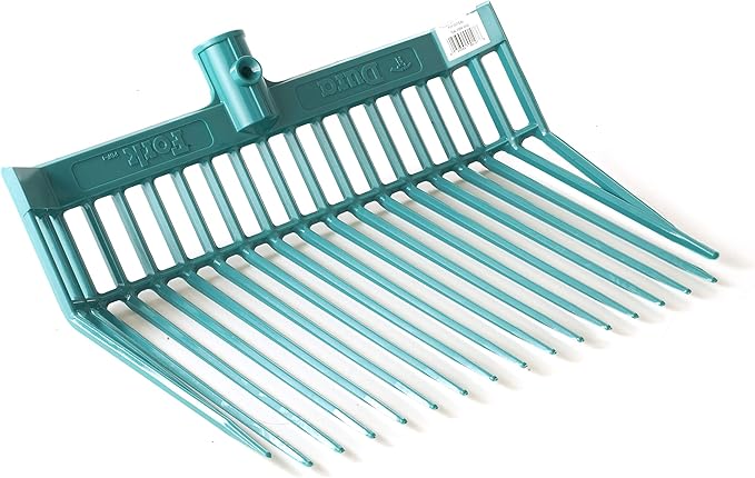 Little Giant® DuraFork Pitch Fork Replacement Head | Durable Polycarbonate Stable Fork Head with Angled Tines | Manure Fork | Made in USA (Pack of 1, Teal)