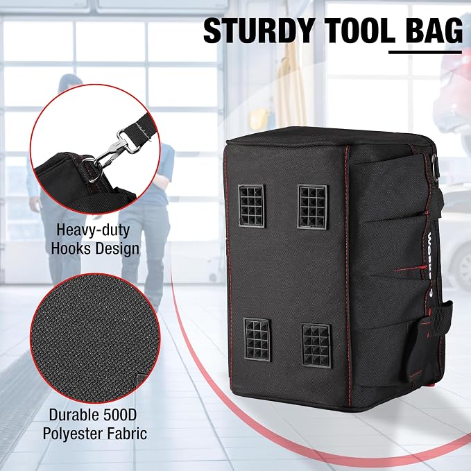 Workpro 12-inch Close Top Wide Mouth Storage Tool Bag, W081020A