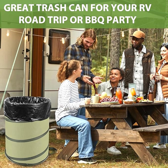 YUDI & GARDEN 45 Gallon Hard Bottom Collapsible Garden Bag, Heavy Duty Collapsible Trash Can for Collecting Weeds, Leaf, Party and Yard Waste