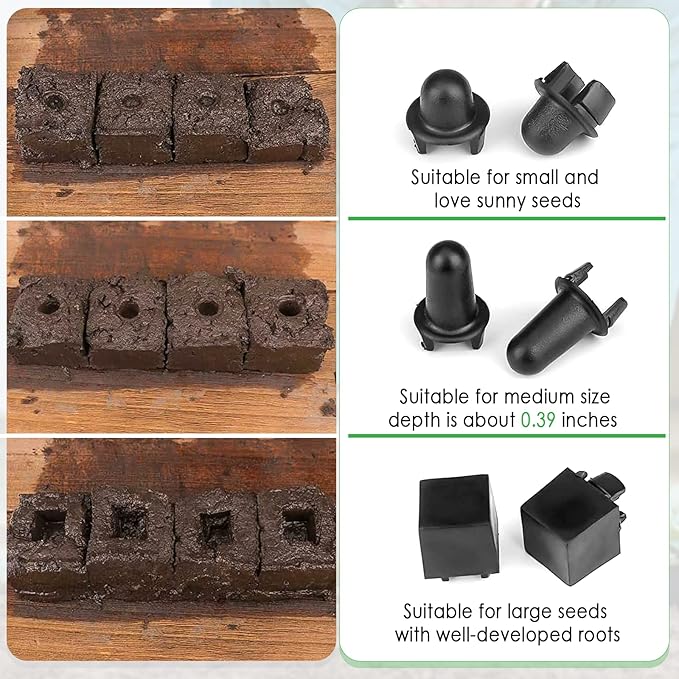 Upgraded Soil Blocker Handheld, 8 Soil Block Maker for Seed Starting, 2 inch Manual Quad Soil Blockers Maker, Soil Blocking Tool, Soil Blocker Kit