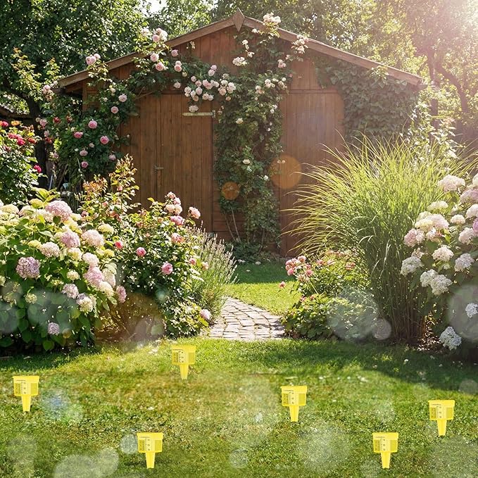 10 Pack Rain Gauges, 1.5" Rain/Sprinkler Gauge for Lawn with Wide Mouth, Accurate Outdoor Rain Gauges Measuring Tool for Yard Garden Deco (Yellow)