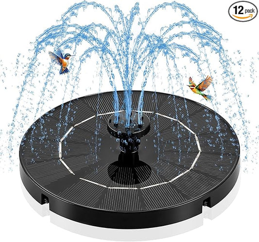 3.5W Solar Powered Water Fountain for Bird Bath Solar Water Pump with 6 Nozzles,Floating Solar Fountain Pump Outdoor Garden Bird Bath Fountain
