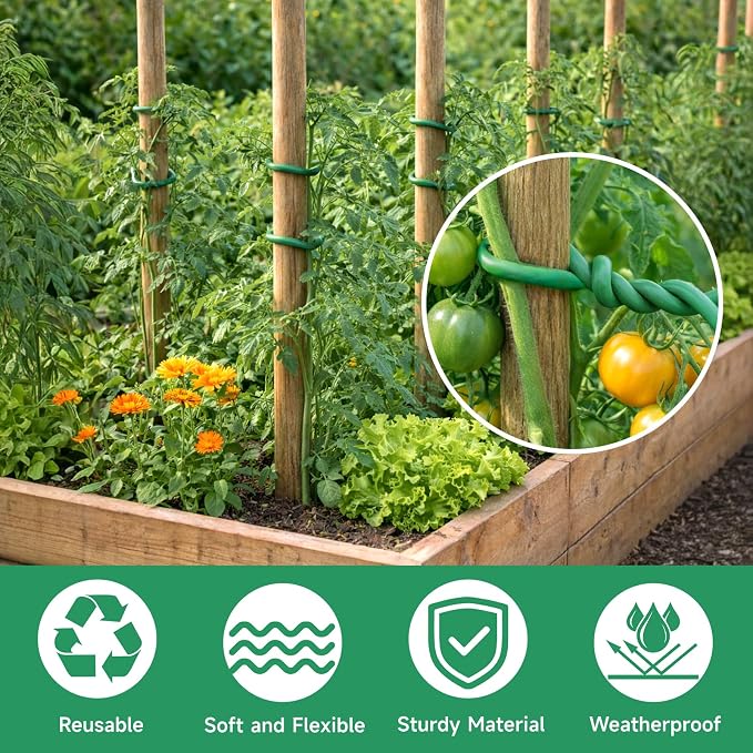 KINGLAKE Green Garden Wire with Pliers - 132 Feet 3.5mm Garden Ties Soft Plant Twist Ties Plant Wire for Climbing Plants Tomatoes Support Vines Vegetables Flowers Indoor & Outdoor Gardening Training